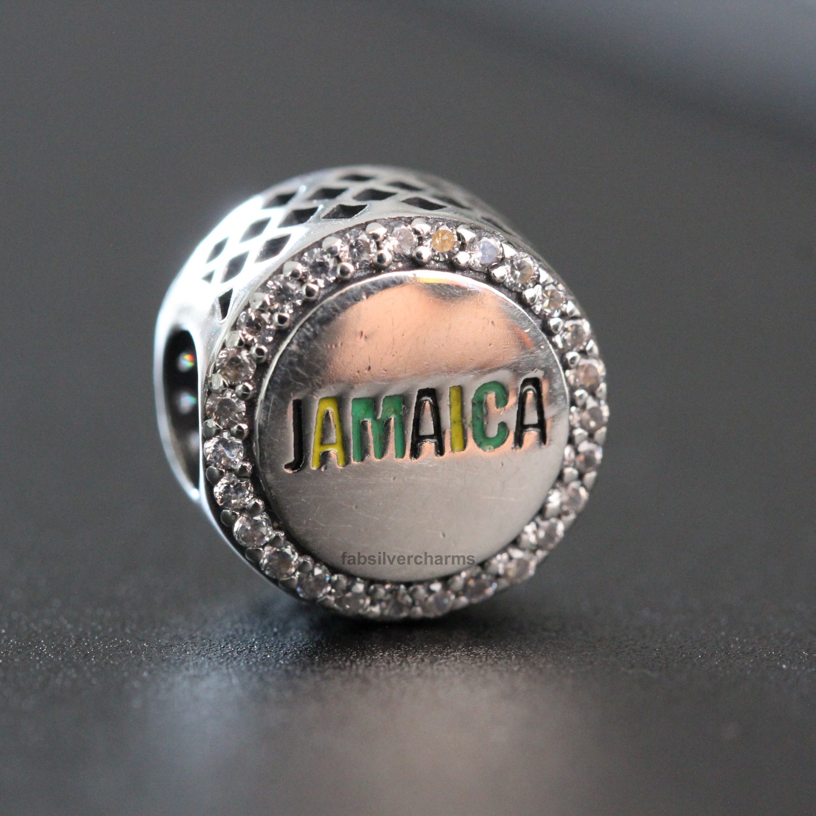 Authentic Pandora Jamaica Flag Heart Charm + BOX