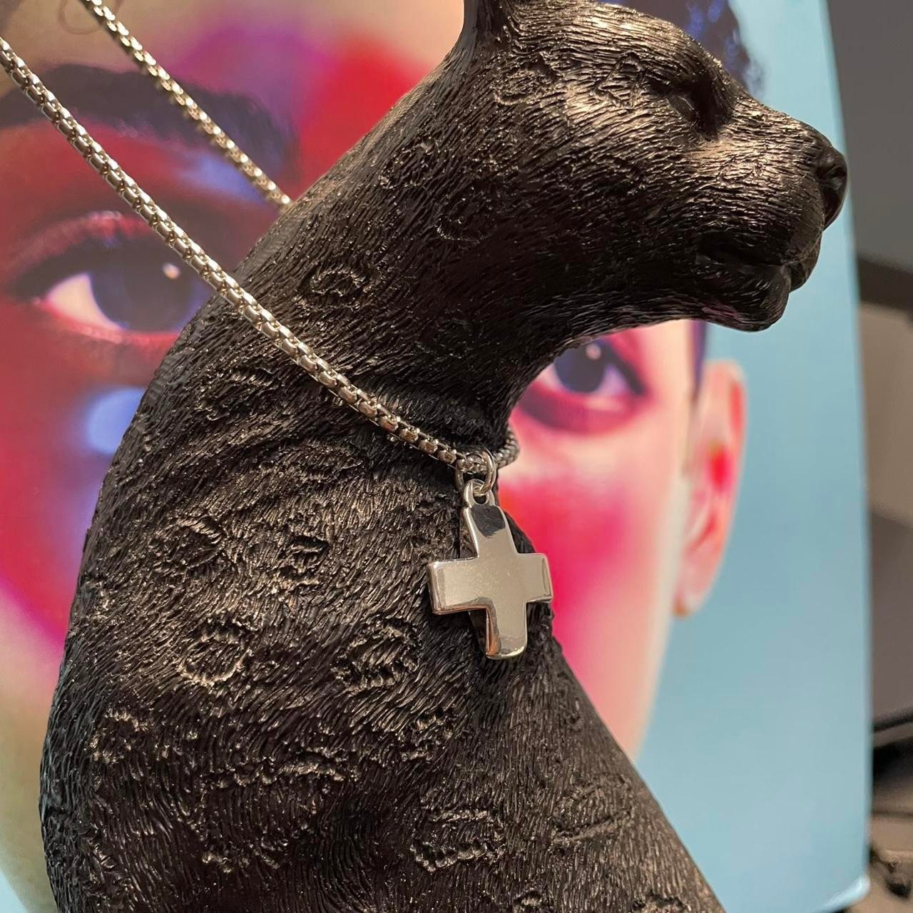 Saint Plus Pendant Chain Necklace – Silver Condition: Brand New