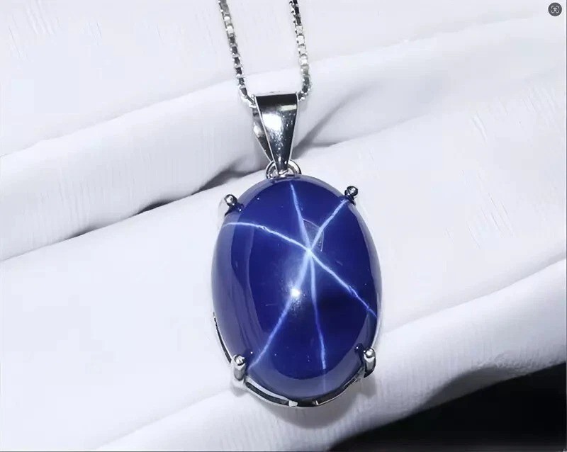 21.28 Ct Certified Natural Blue Star Sapphire 925 Solid Silver Pendant Gemstone
