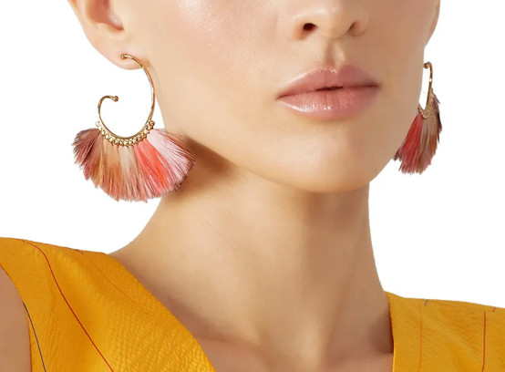 Gas Bijoux Feather Hoop Earrings -Handmade in France