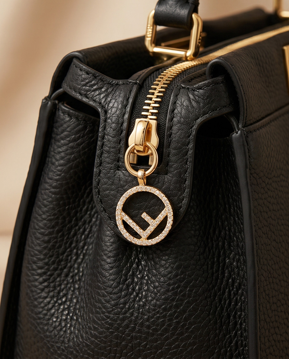 Fendi Pendant Zipper Pull silver 0.8 nch stamped