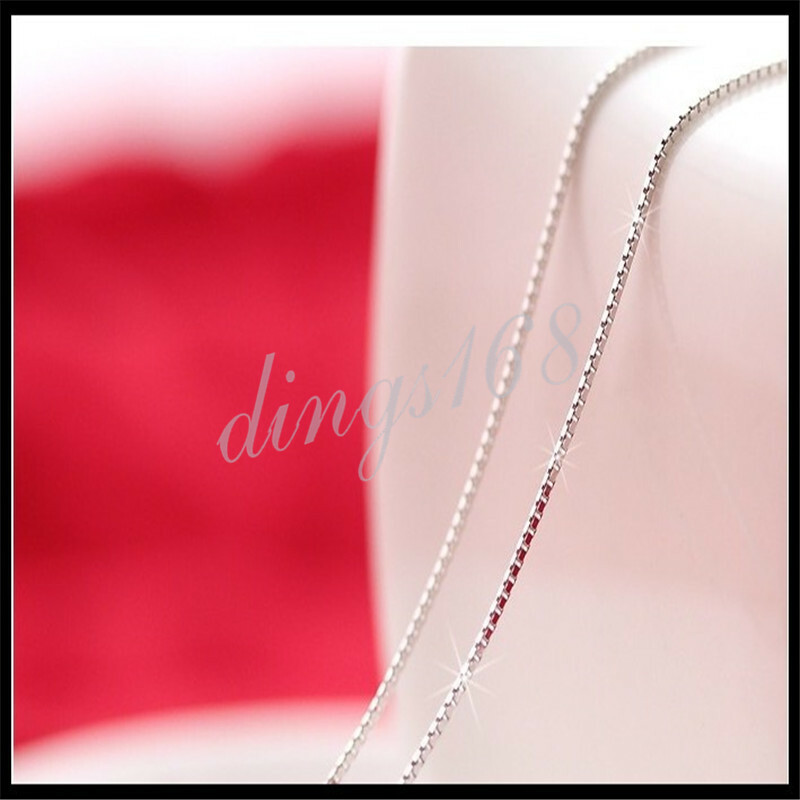 Genuine Sterling Silver 1.4mm wide 16″ -32inch Box Chain Necklace with 925 Stamp