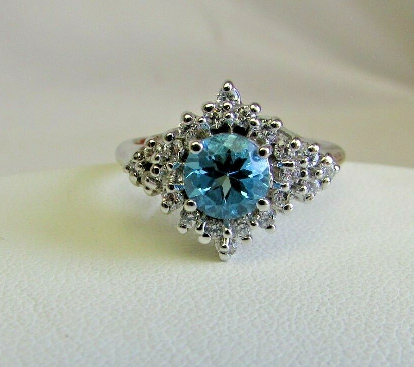 Allison Reed Silver Tone Blue Topaz Ring Size 6.5 (O45 1589 06) NEW