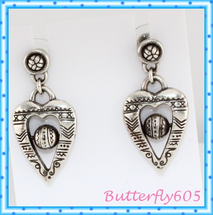 Brighton L’Amour Heart Silver Post Earrings