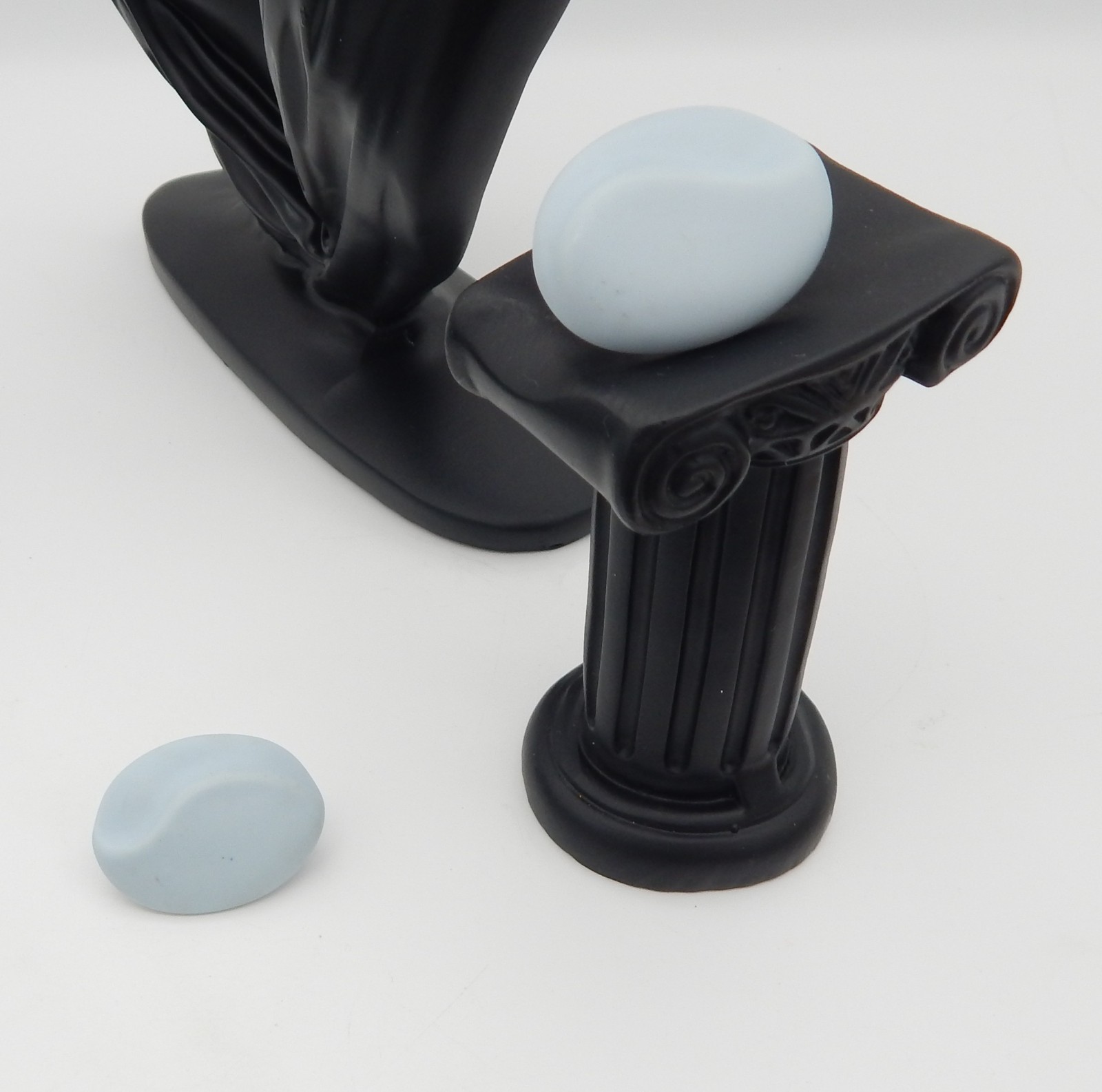 Vintage Pale Blue Swirl Oval Disc Matte Acrylic Post Back Earrings Cleaned