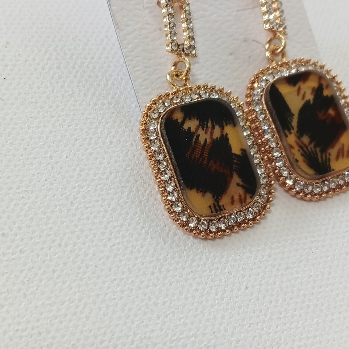 NICOLE Dangle Stud Earrings Rhinestone Brass Plated Gold Fashion Jewelry