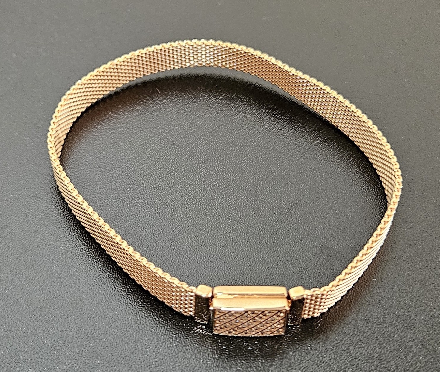 Pandora Reflexions Long Clasp Pavé Bracelet – 14K Rose Gold, 7.9in (20cm)