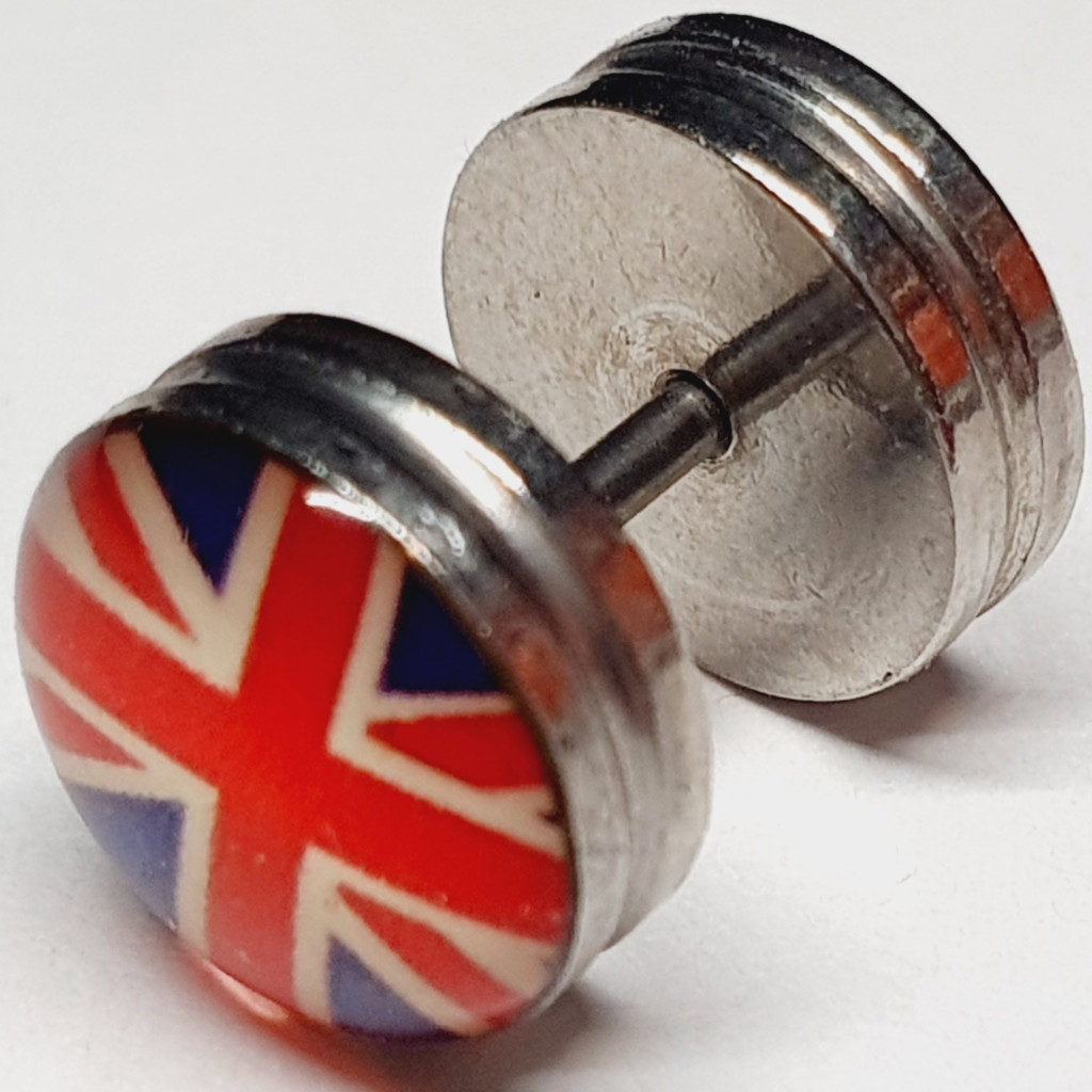 UNION JACK ENGLAND GREAT BRITAIN EARSTUDS SURGICAL STEEL EARRINGS PIERCING NEW