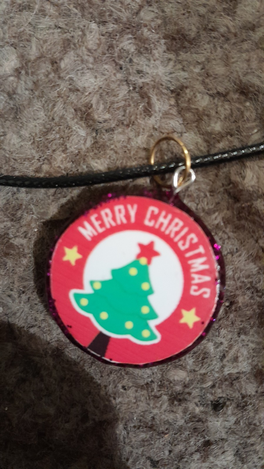 XMAS TREE – necklace / design size 2.5cm X 2.5cm approx FAST UK DELIVERY