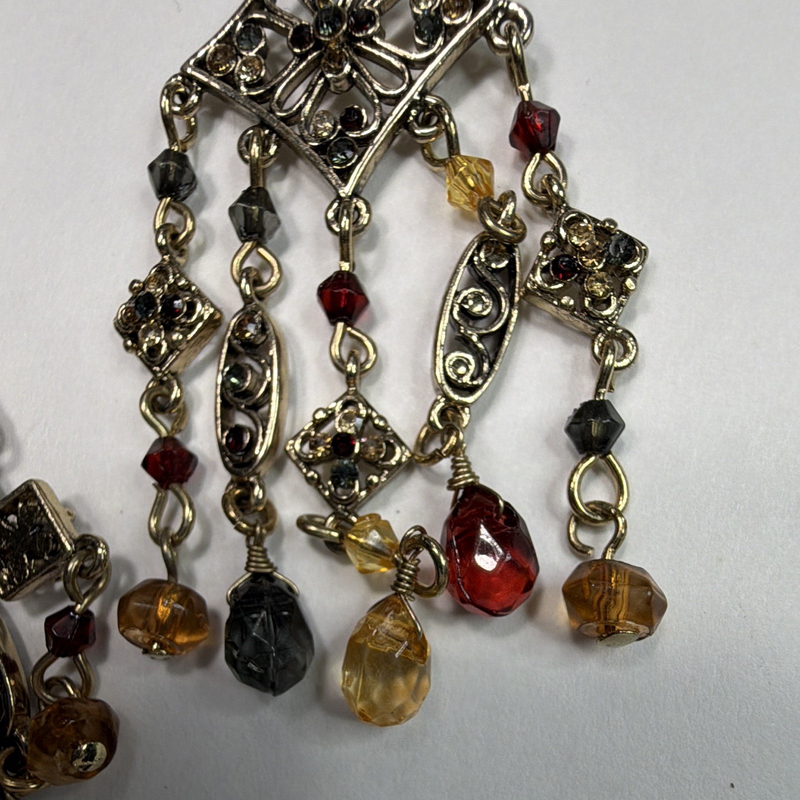 Multicolor Round Crystal Chandelier Dangle Drop Earrings, Silver Tone Hook