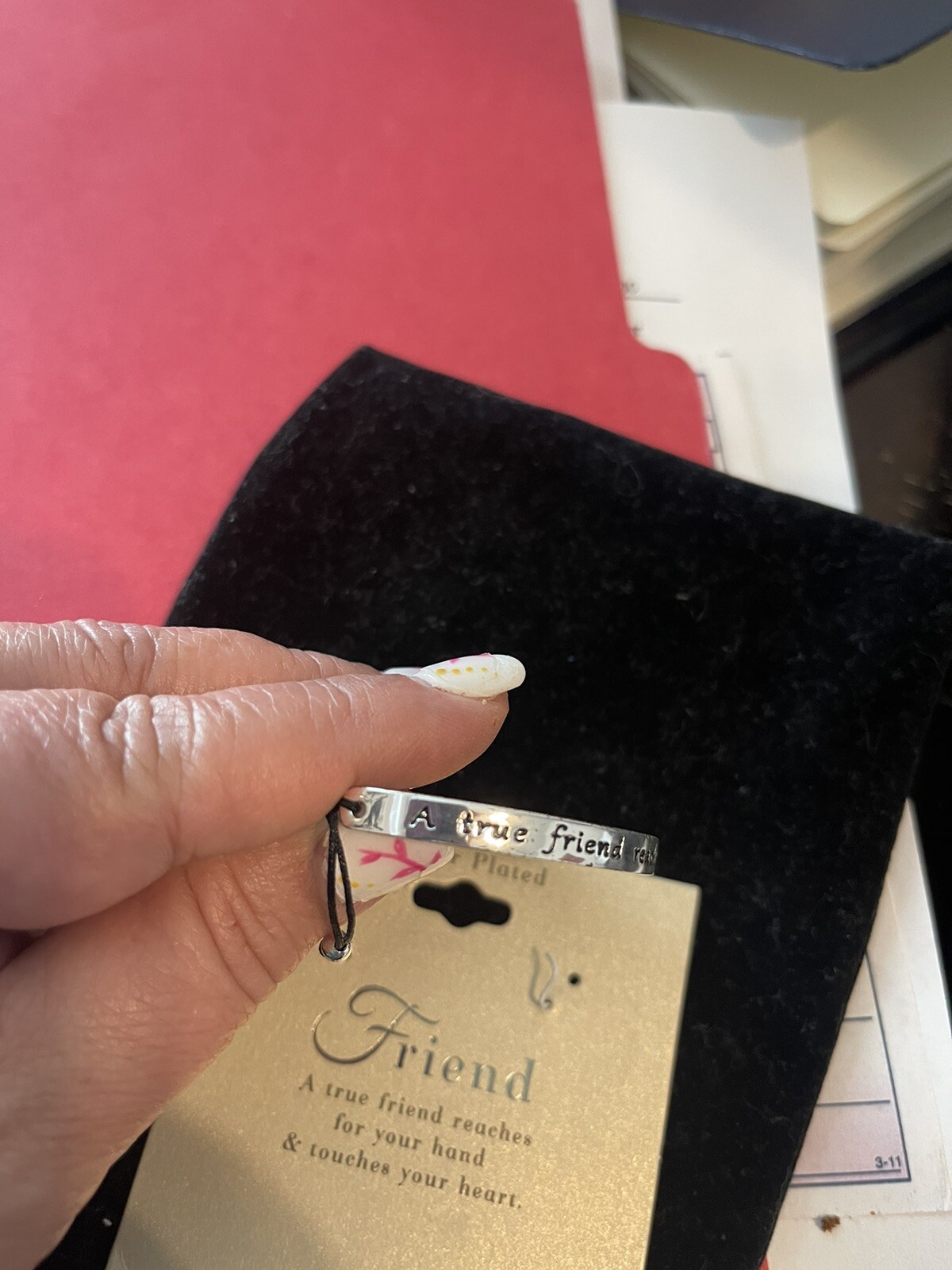 Silver Plated Adjustable Bracelet – Friend Engraved