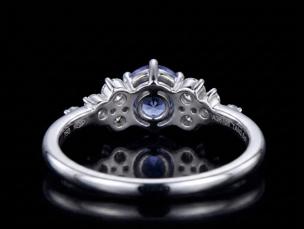 Lab Tanzanite Sterling Silver Cluster Ring, Blue Purple Periwinkle Gemstone Ring