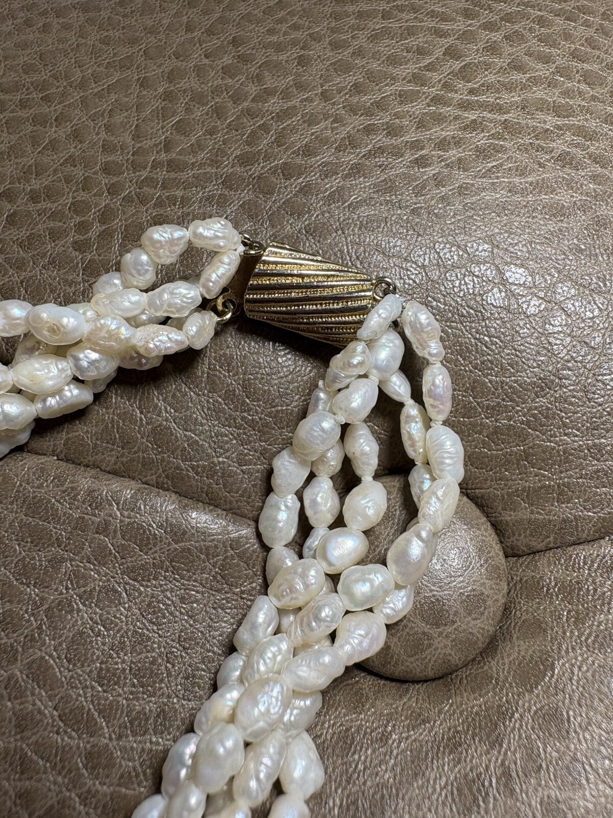 5 Stand Peal Freshwater White Peal Neckless And Bracelet