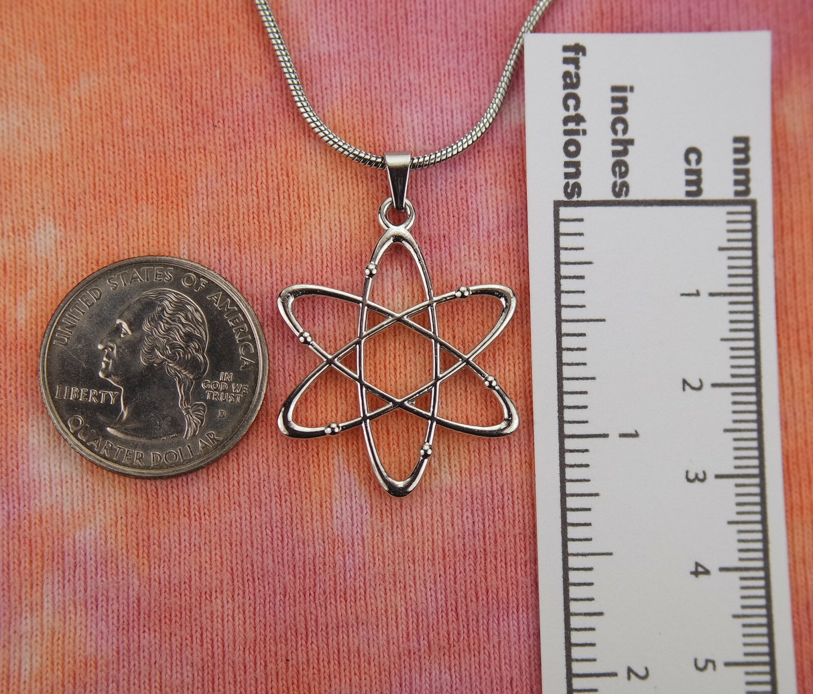 Atomic Whirl Necklace Bohr Atom Nuclear American Atheist Symbol Charm Pendant
