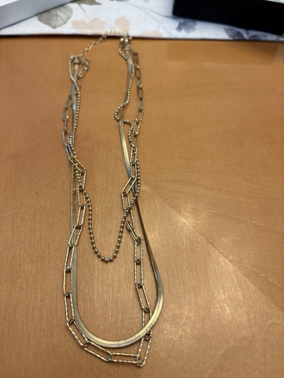 Gold tone Multi Layered Necklace