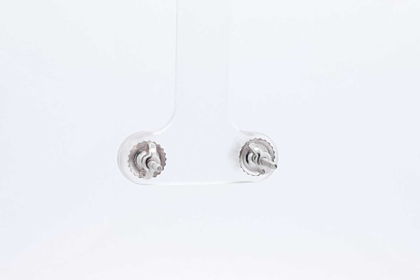 0.7cttw Diamond Stud Screwback Earrings In 14k White Gold 1.3 Grams Eb0526prxdu