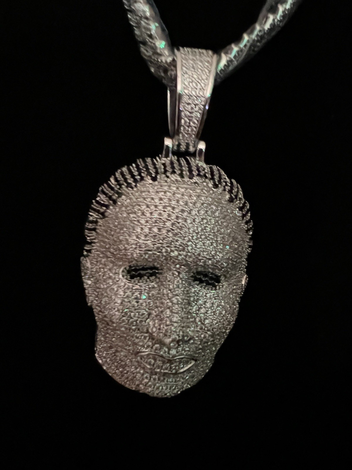 22” iced out Cuban silver plated 5A Cz with  Myers pendant fully iced