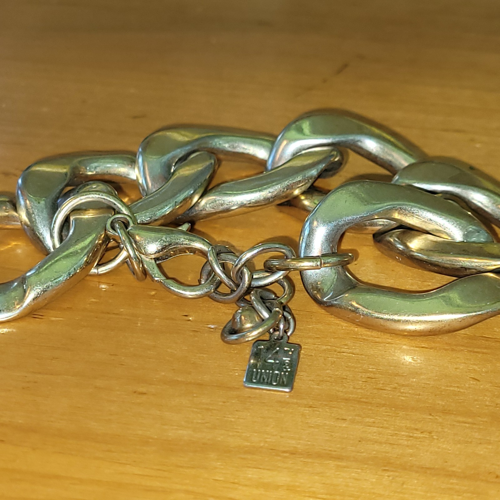 14TH & UNION Chunky Silver Tone Chain Link Statement Bracelet 118g
