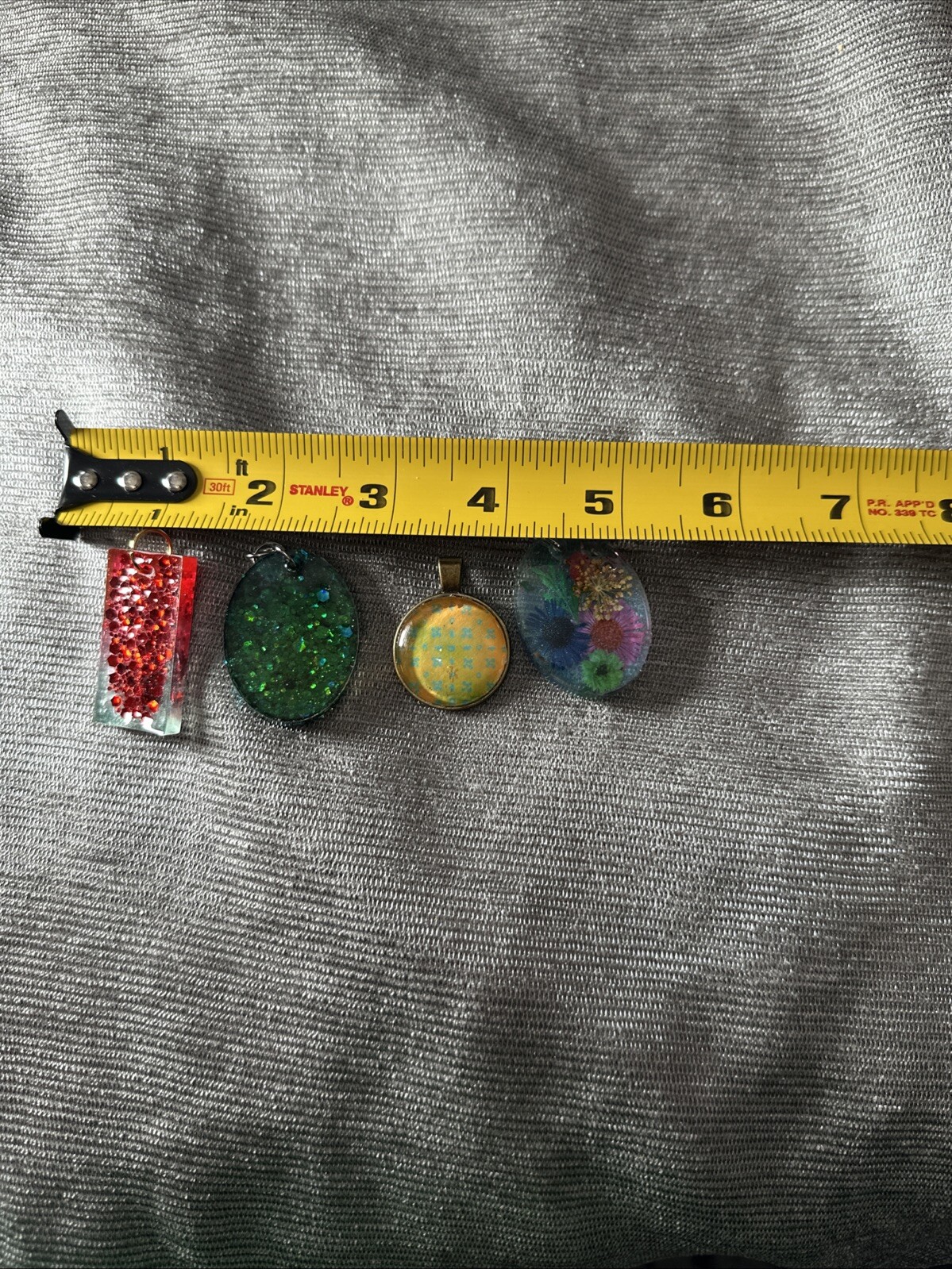 4 Pendant Necklaces New Assorted Glass Resin Mixed Media Handmade 5403 W