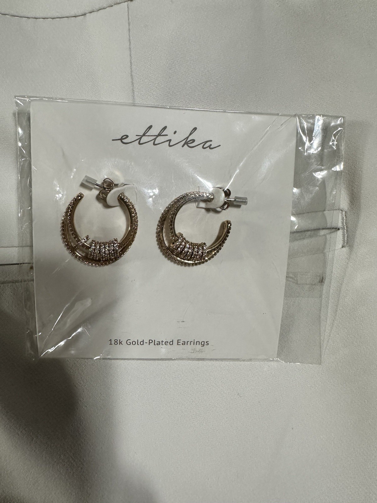 Ettika X Revolve 18 Carat Gold Plated Earrings And Rings Size 6 Gold New In Bag
