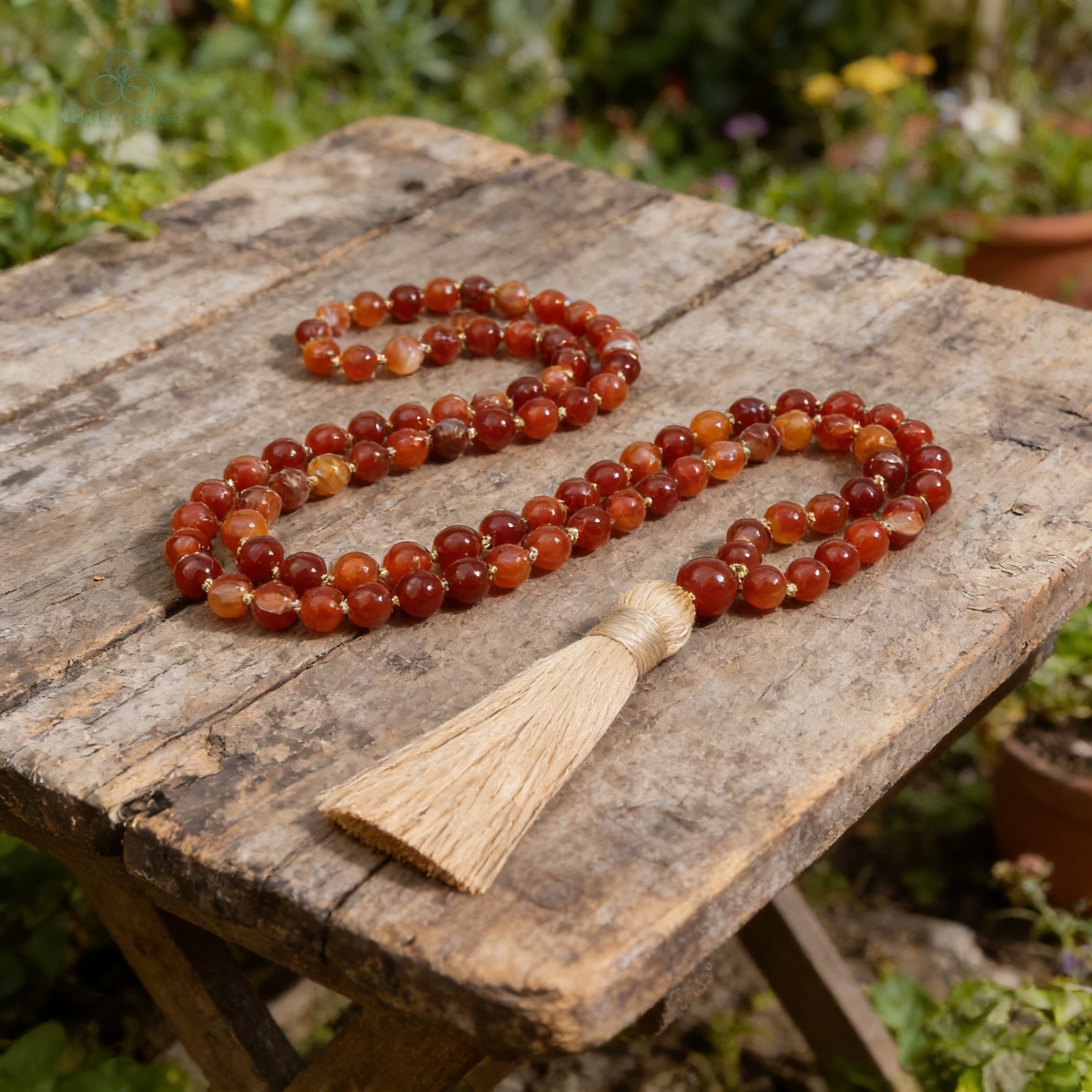 Natural Carnelian 108 Mala Prayer Bead Gemstone Crystal Tassel Necklace Bracelet