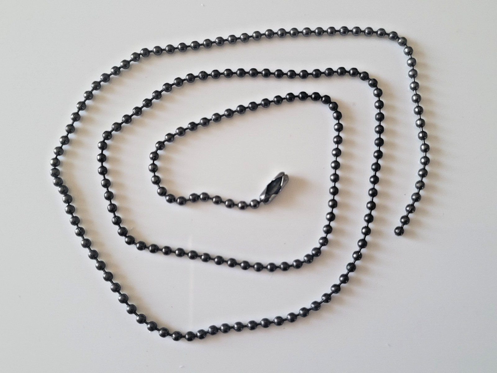 Gun Metal 2.4mm Ball Chain Necklace Gun Metal 24″ Dog Tag Chain Necklace