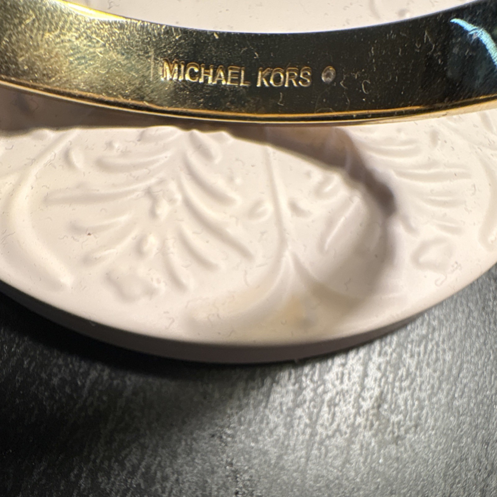 Michael Kors Gold Stackable Metal Bangle Bracelet: Push Lock Closure