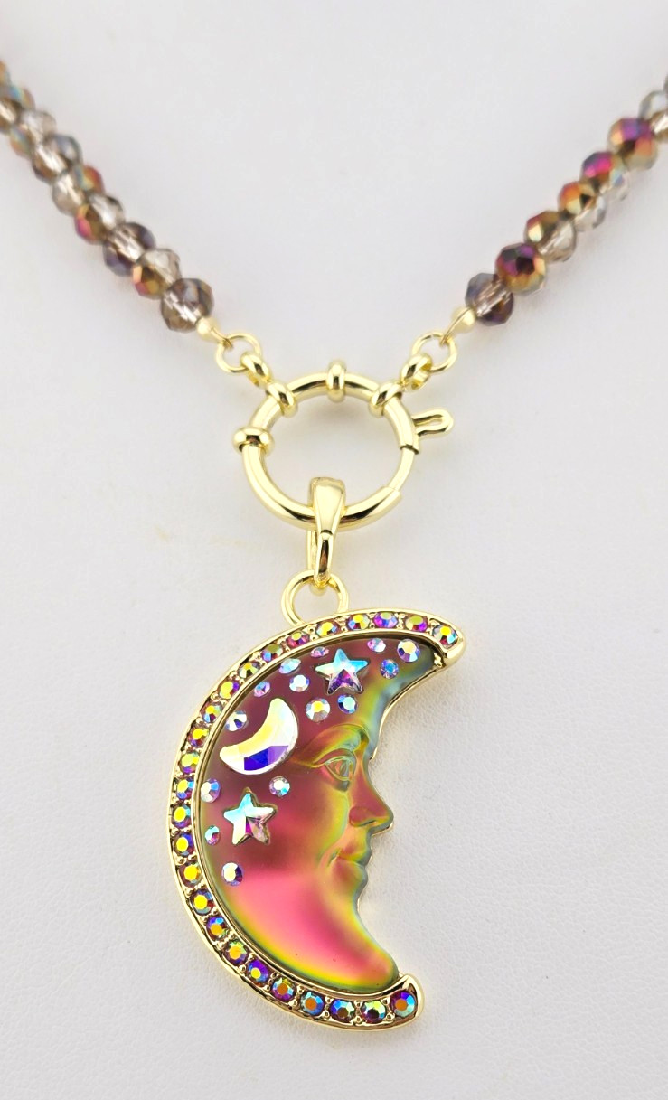 Kirks Folly Mystic Venus Moon Shadow 35mm Charm Sailor Clasp Necklace GT #72