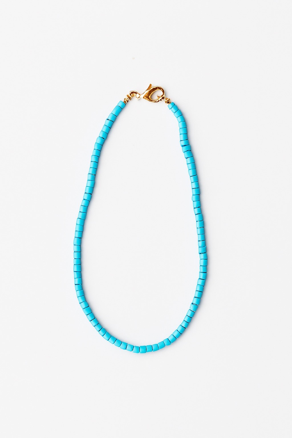 🌊 “TideGlow” Turquoise Beaded Necklace with Gold Lobster Clasp gift for him&her