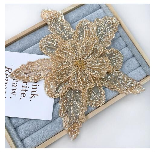DIY Clothing Lace Sequin Beads Flower Embroideried Appliquothing Sew Accessories
