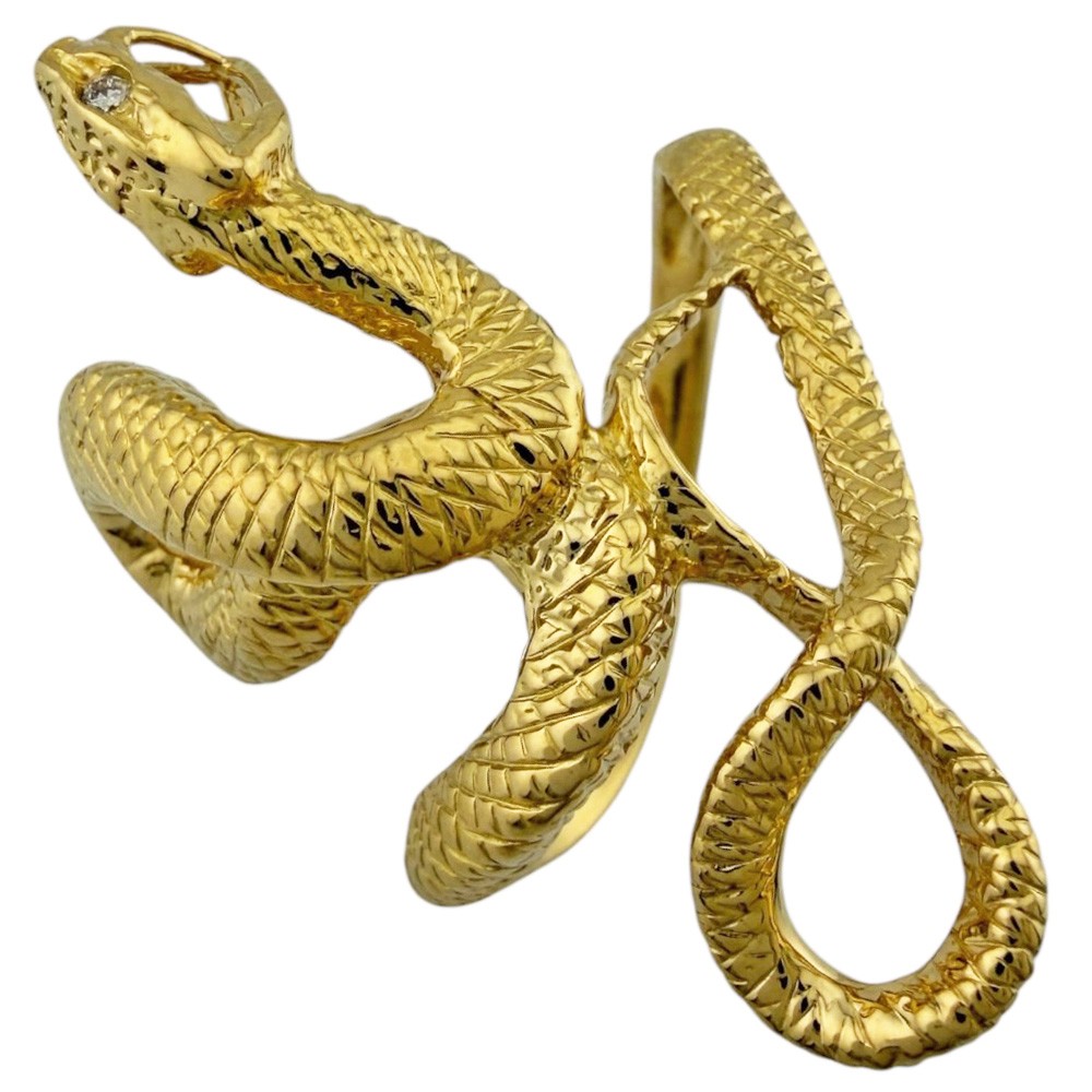no brand Ring US 6 1/2 EU53 K18 yellow gold diamond 0.02ct snake used
