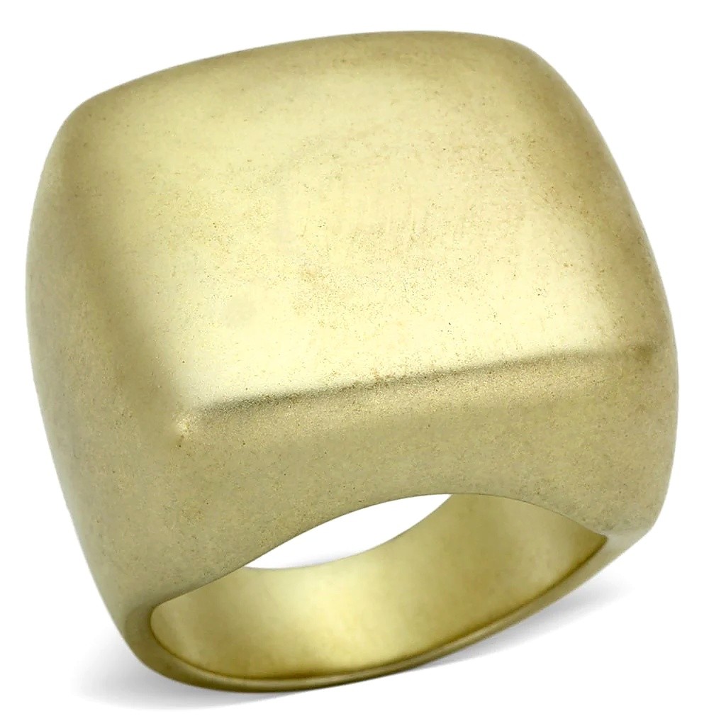Women’s Ring, Rhodium Plated, Brass, Square ring, Dome ring, Wide band
