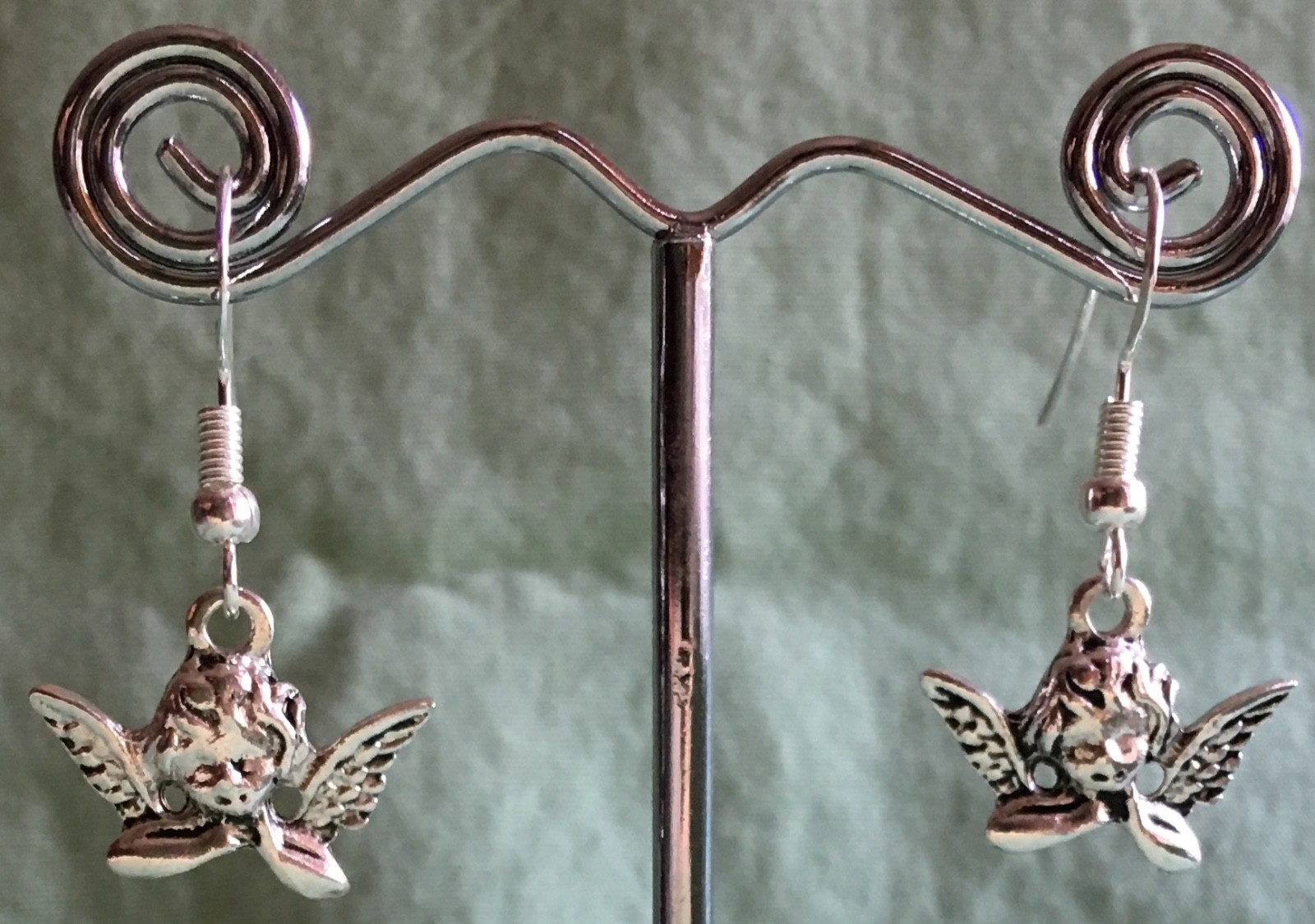 CHERUB ANGEL EARRINGS – Pewter with Sterling Silver Ear Wires (GP on request)