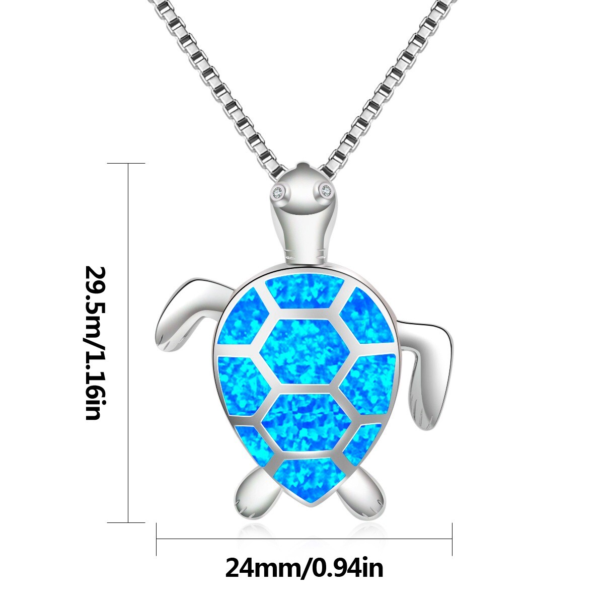 Hawaii Blue Fire Opal Turtle wave Necklace pendants Silver Filled For Women Girl
