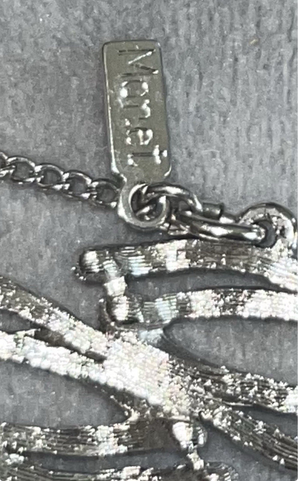 Monet Signed Silver Tone Adjustable Cable Chain Bracelet w/ lobster charm