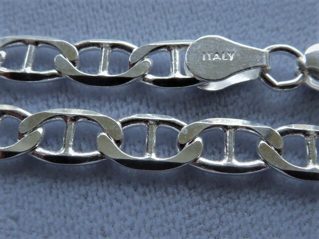10.5″ ANKLE BRACELET 4mm ITALIAN STERLING SILVER MARINA STYLE ITALY 925