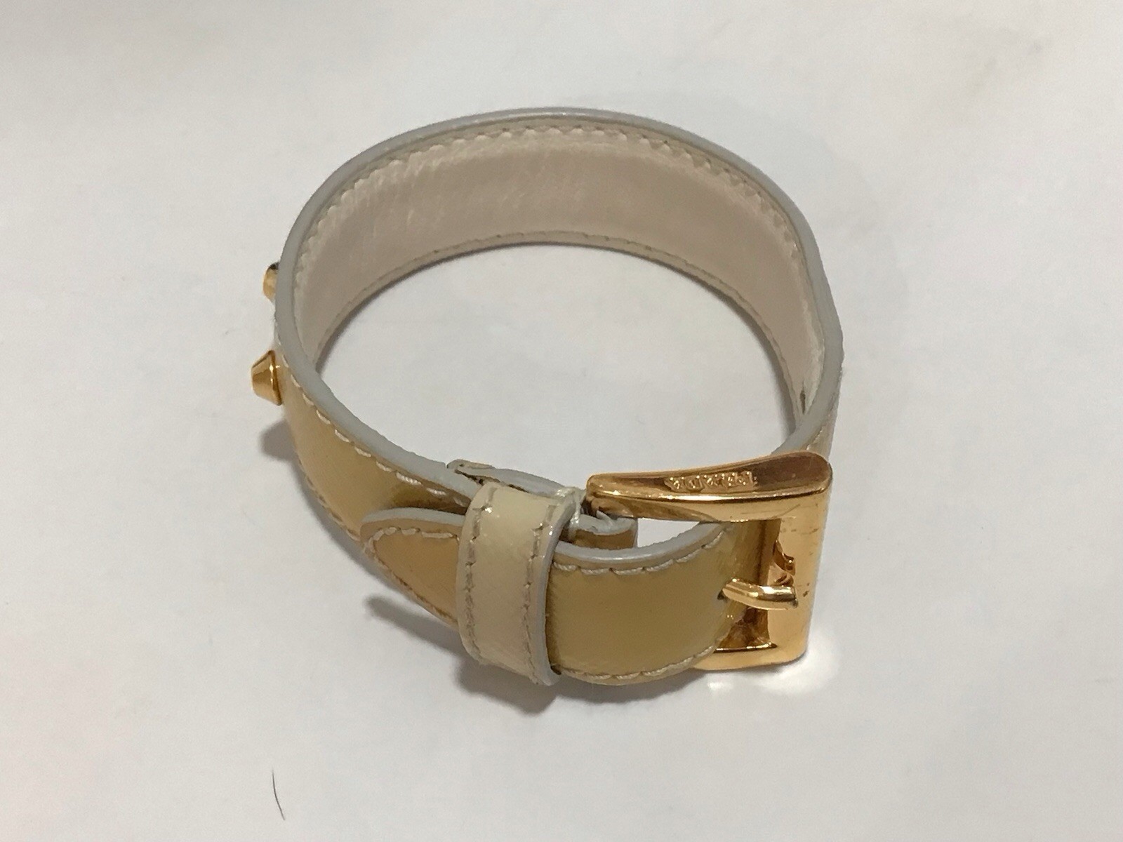 PRADA SAFFIANO LEATHER / GOLD SPIKE Ladies BRACELET – Prada Box