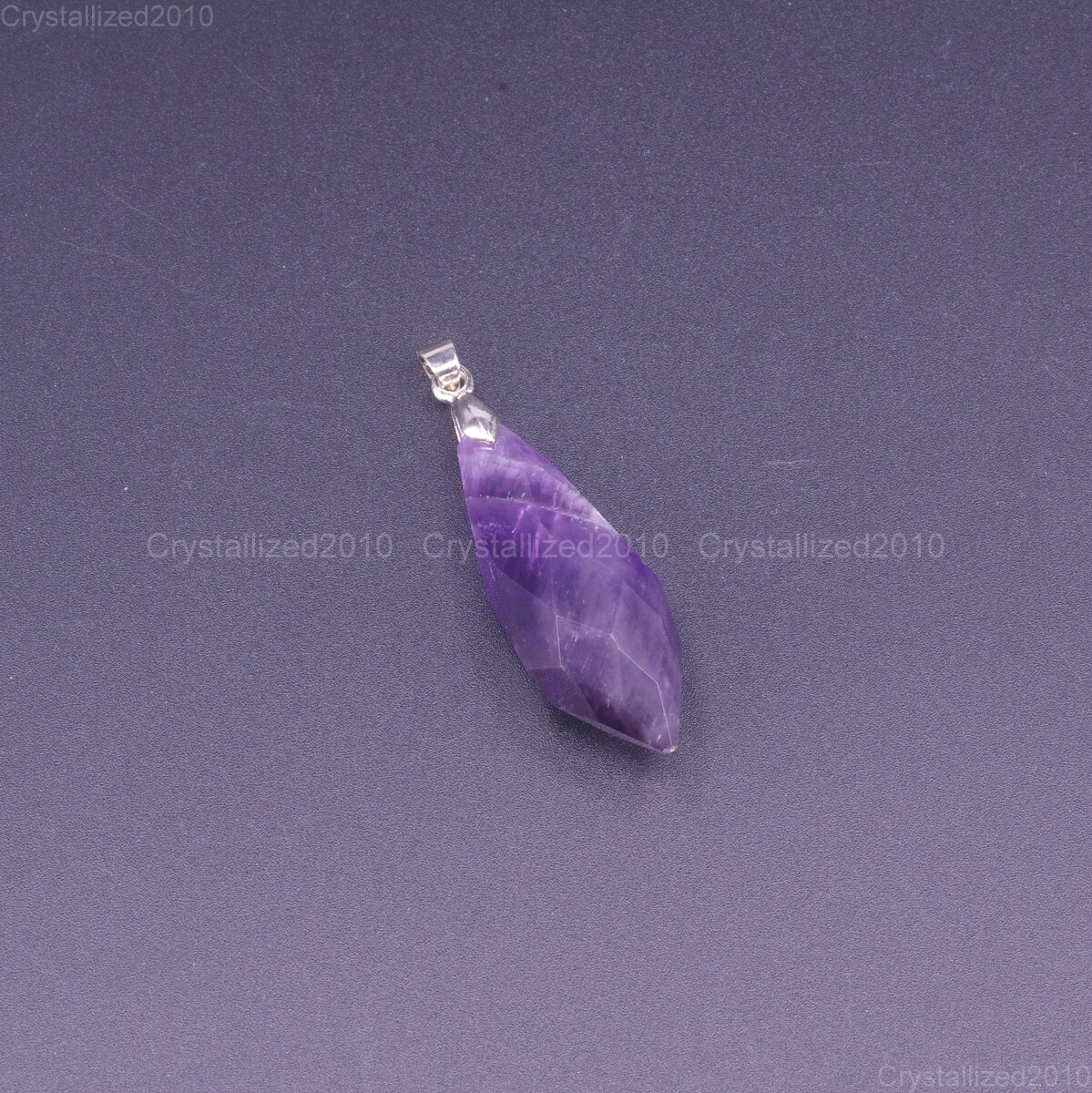 Natural Gemstone Faceted Drop Reiki Chakra Healing Pendant Beads Silver 11x35mm