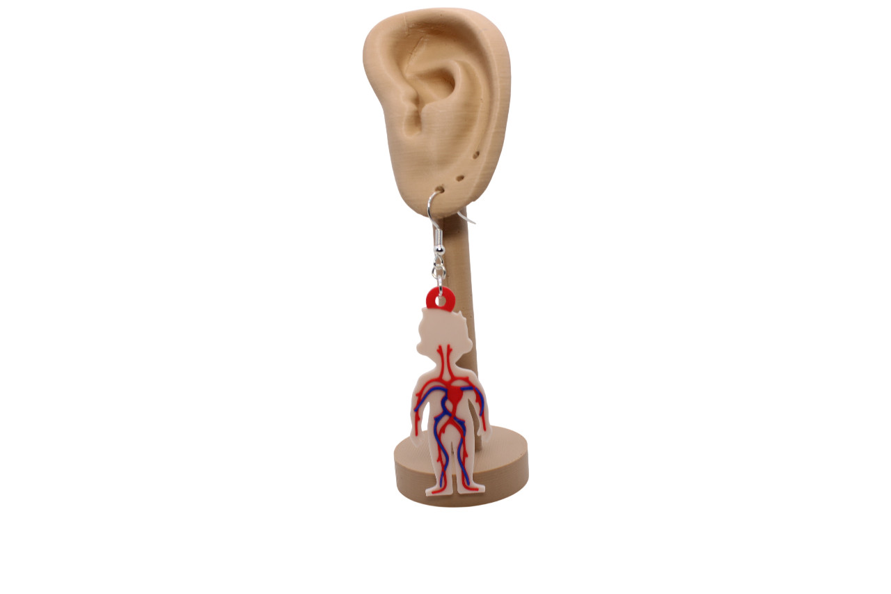 Medical Body Earrings – 3D Printed Anatomical Figure
