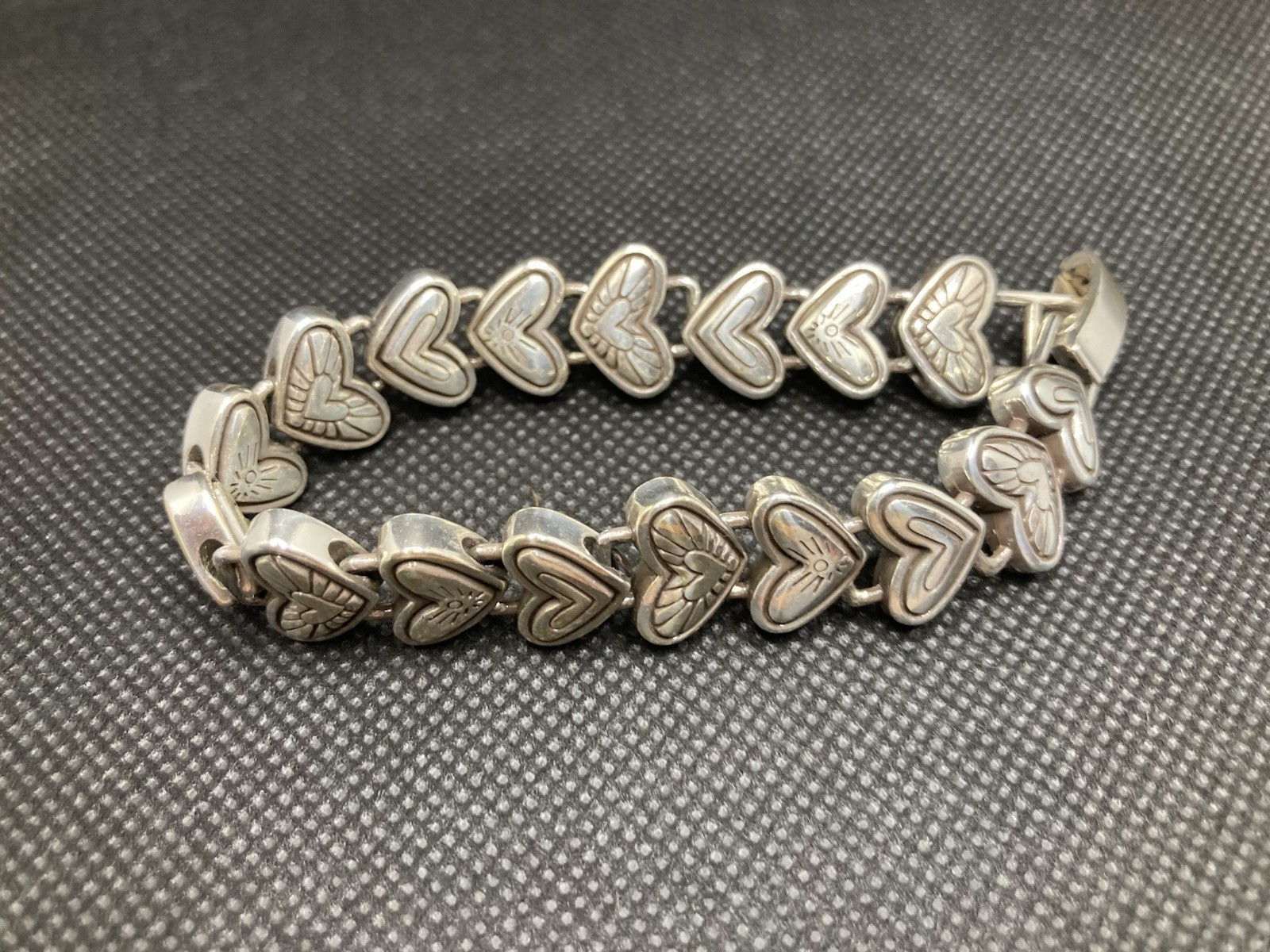 Brighton Heart Link Chain Bracelet w/ Fold-Over Closure, Sterling Silver