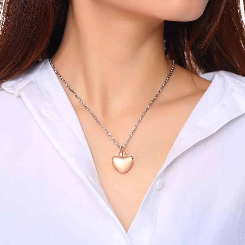 Steel Keepsake Memorial Urn Pendant Necklace Cremation Jewelry for Ashes