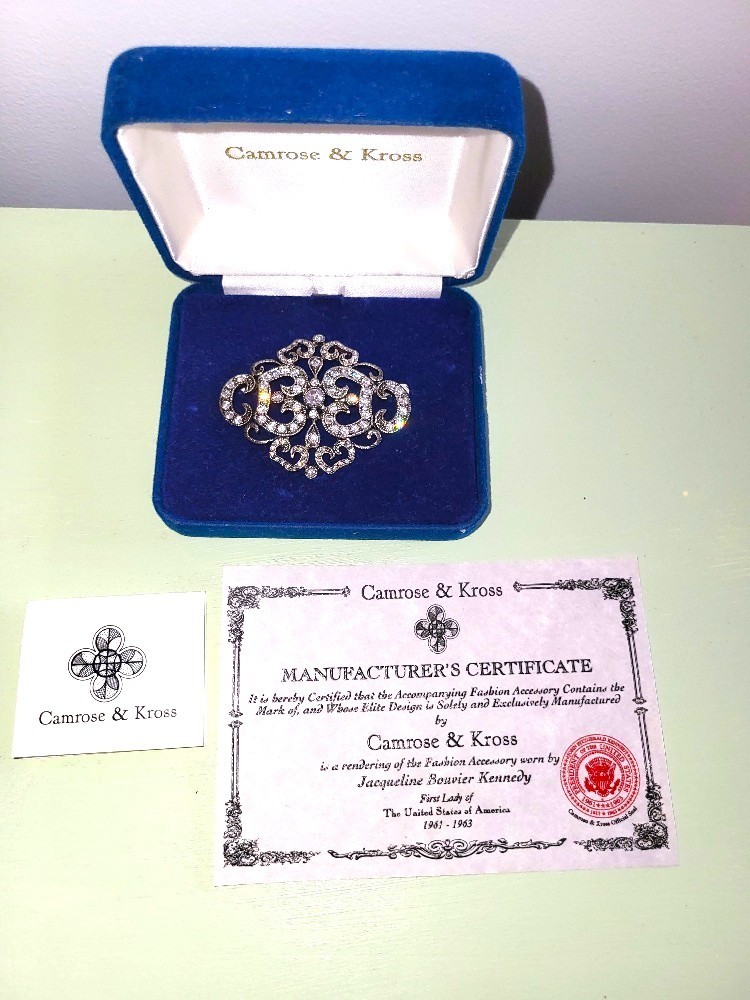 Camrose & Kross Art Deco Brooch with tags and certs