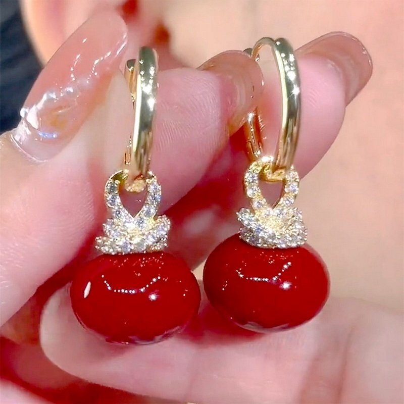 925 Silver Pearl Zircon Butterfly Tassel Earrings Stud Drop Dangle Women Jewelry