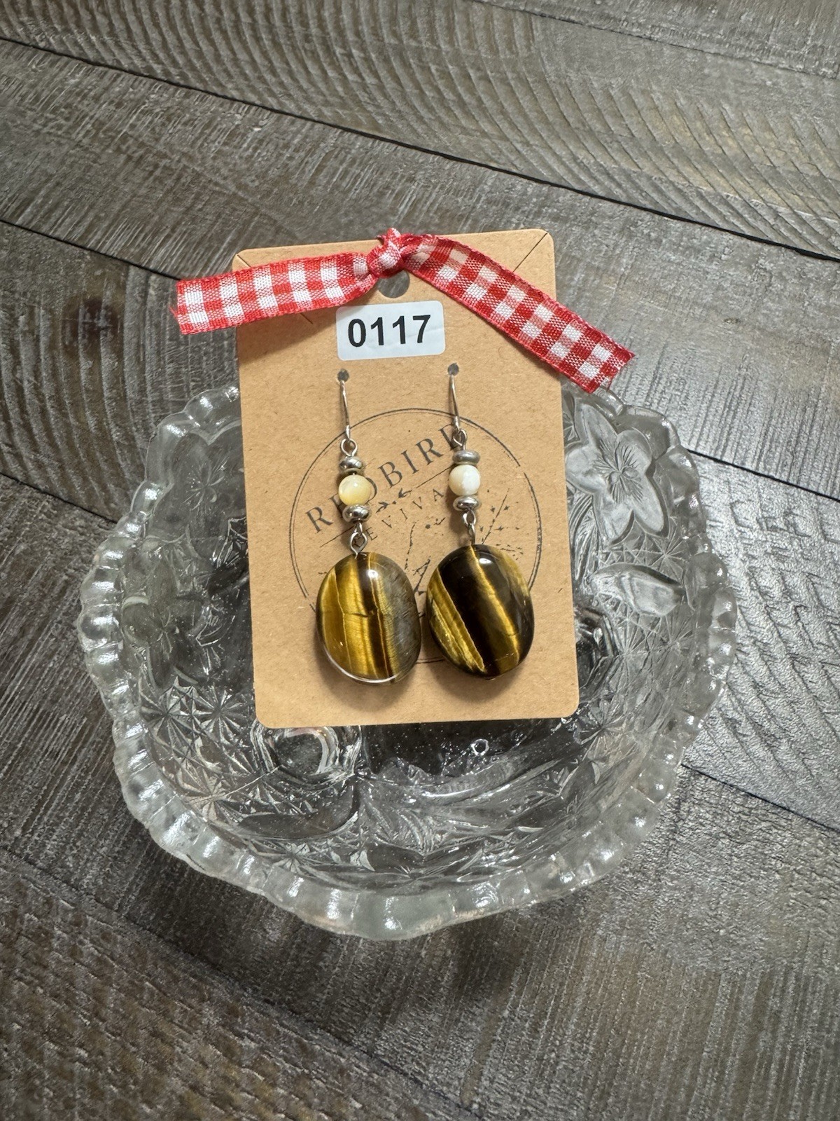 Tiger’s Eye Brown/Gold Oval Beaded Dangle/Drop Hook Earrings,item0117