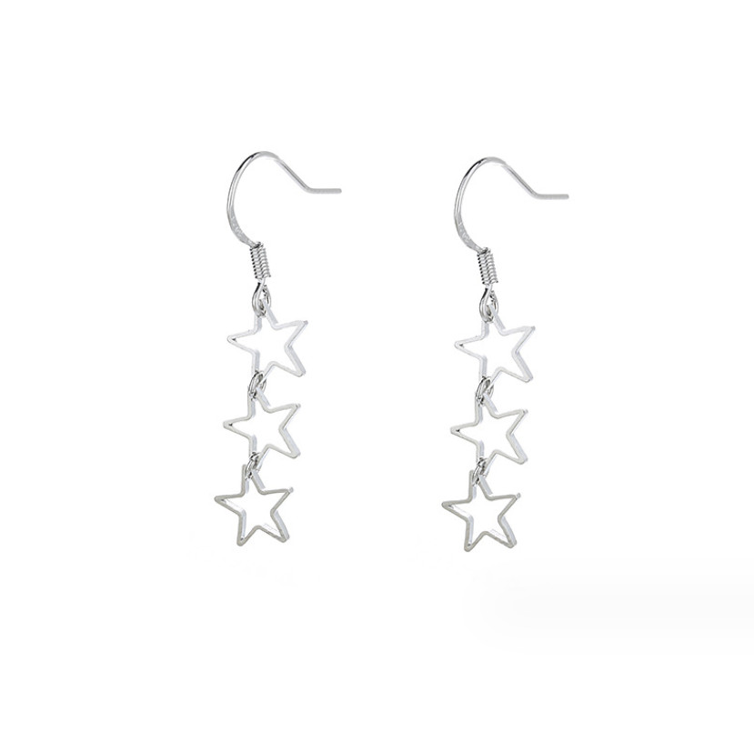 Women Girl Dangle Drop Stars Stud 925 Sterling Silver Post Earrings Gift K65