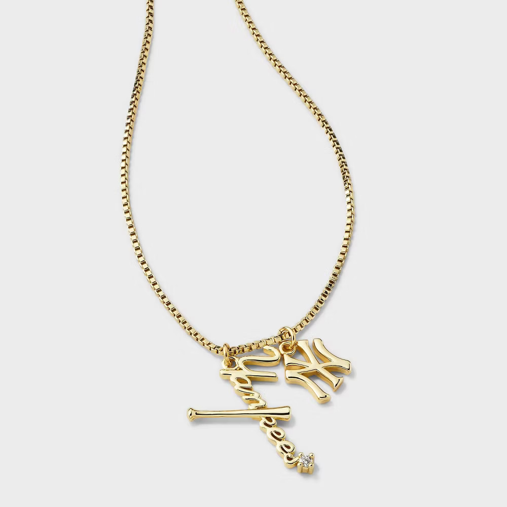 Bijoux Sport by Luv Aj MLB Gold Cubic Zirconia Charm Necklace –