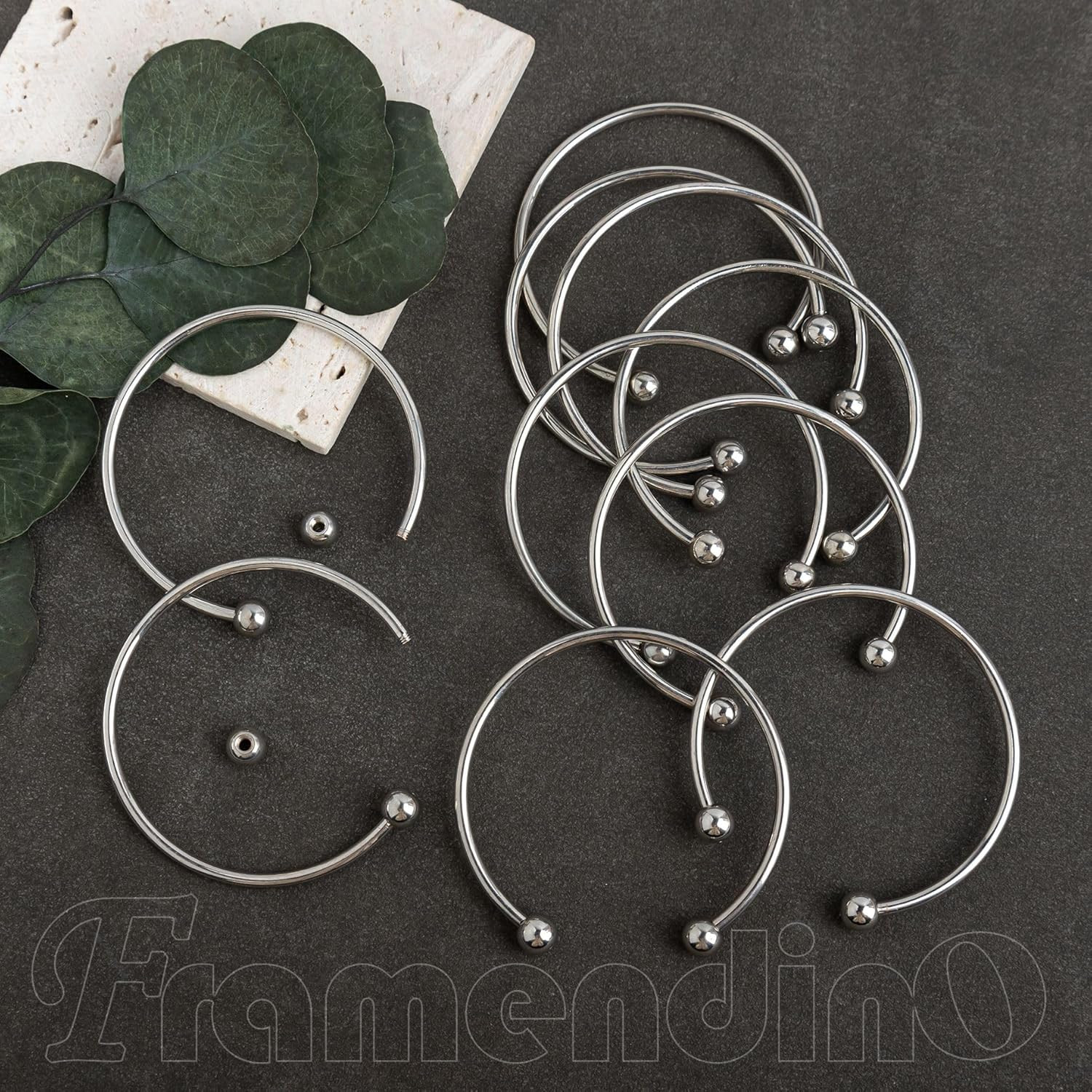 , Ball Opening Adjustable Wire Blank Beadable Bracelet Expandable Cuff for Craft
