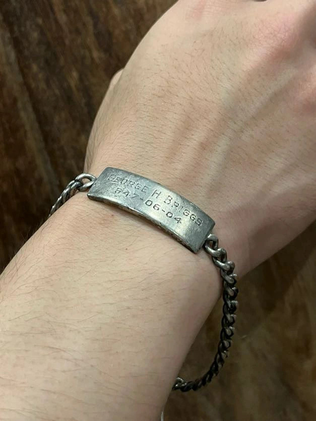 1942 WW2 USNR American Navy Vintage ID Military Bracelet [SILVER925] [19.5cm]