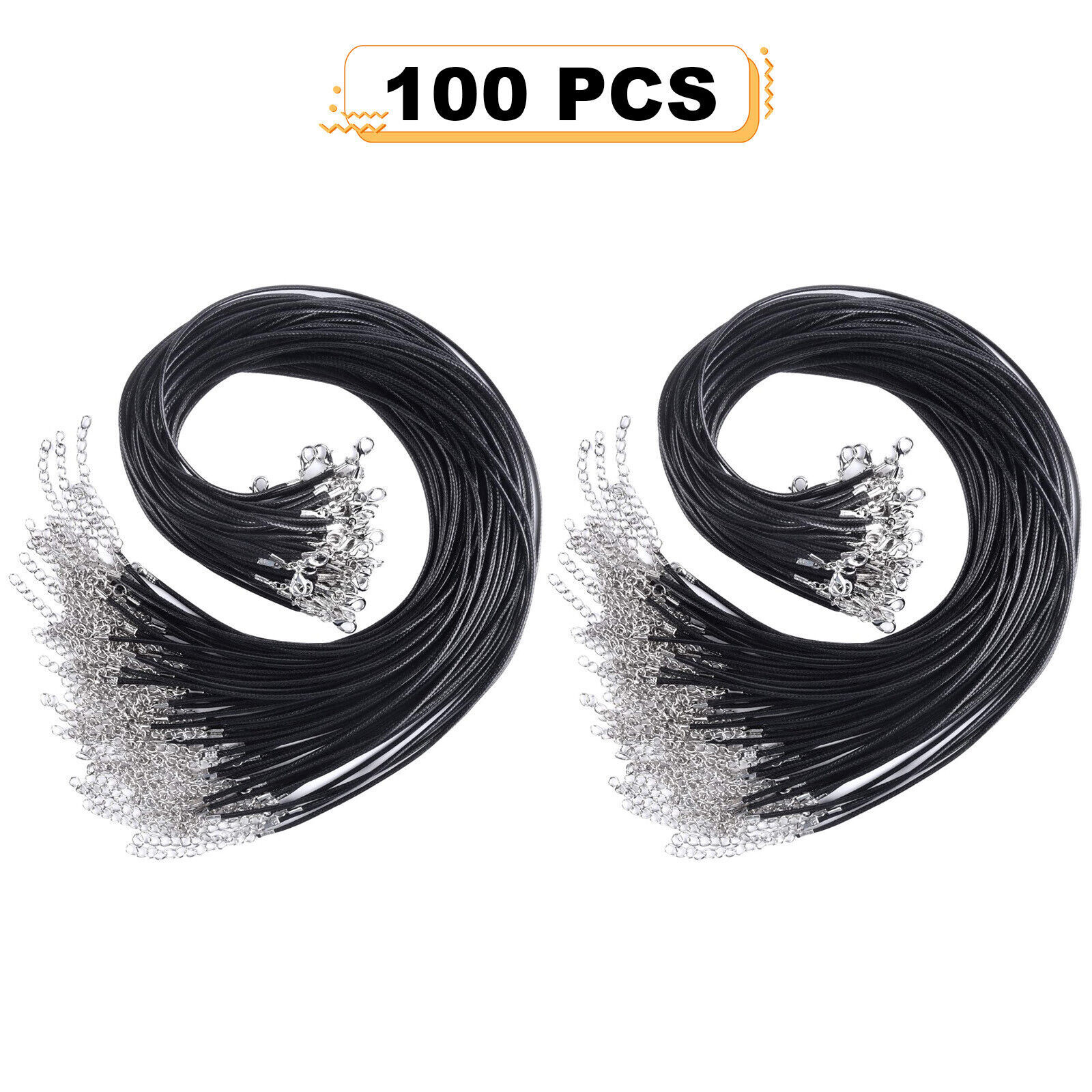 100PCS 18” Leather String Charms Necklace Cords Wholesale Rope Bulk Lot Cords