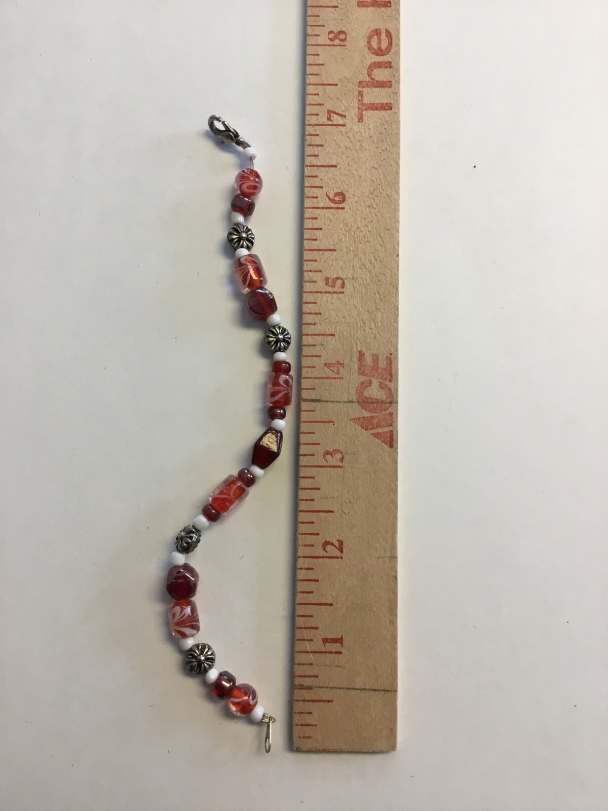 GLASS BEAD AND METAL BRACELET MULTI-COLORED B3